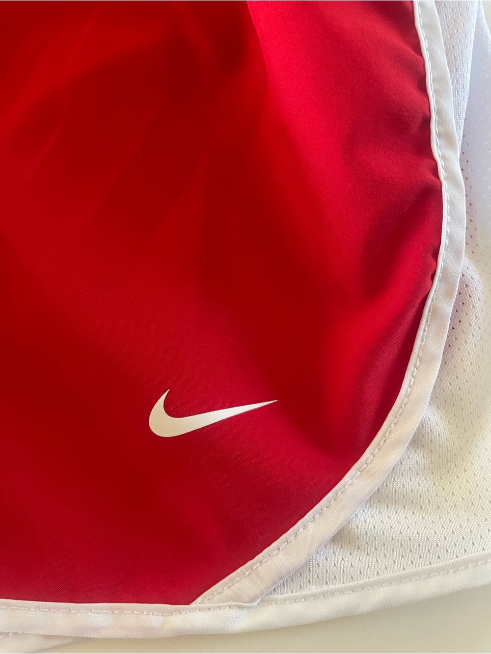 Nike Kids Red and White Athletic Shorts